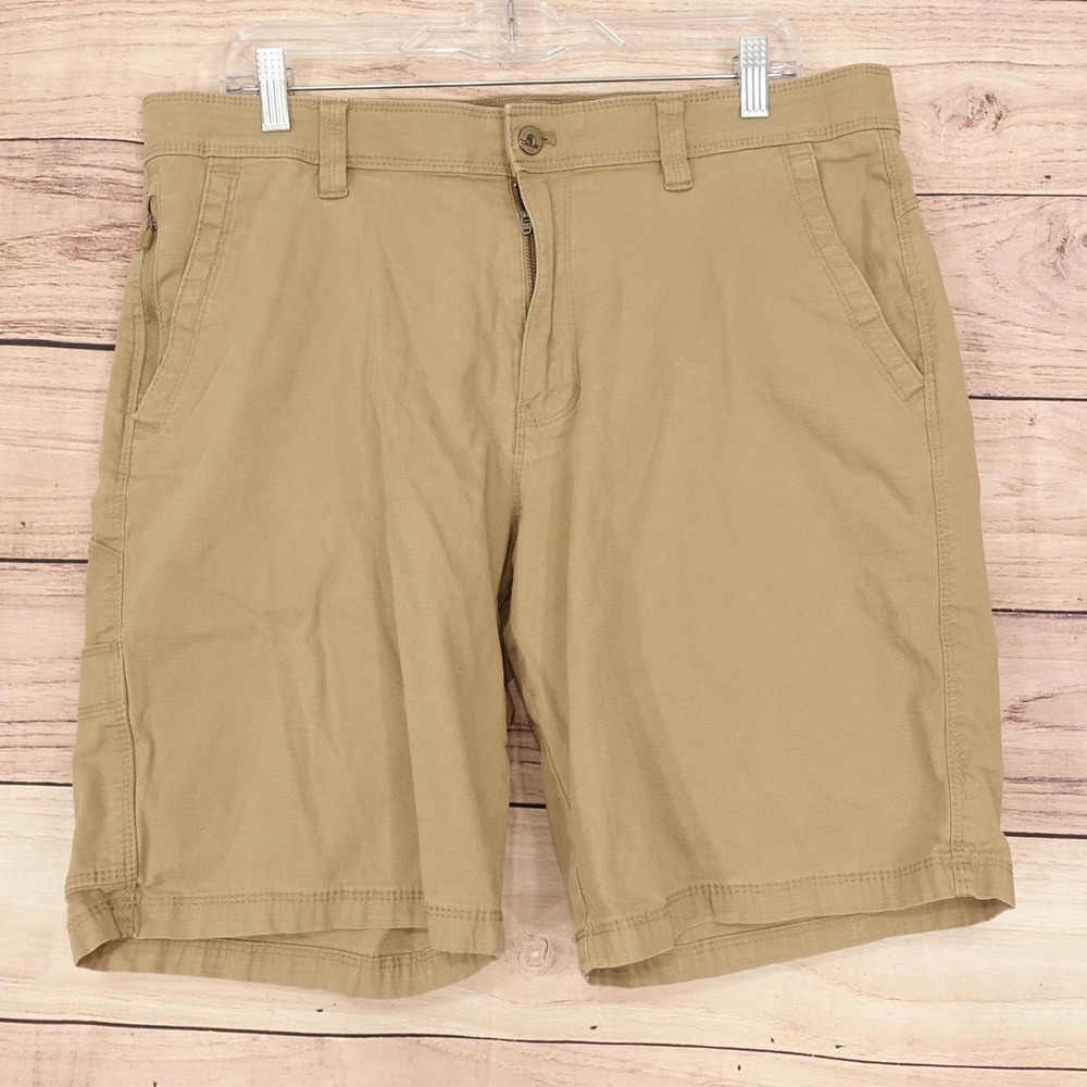 Weatherproof Shorts Mens 36 Beige Cargo Cotton Ripstop 10 Inseam Travel